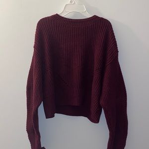 Cropped Maroon Sweater, Size Medium